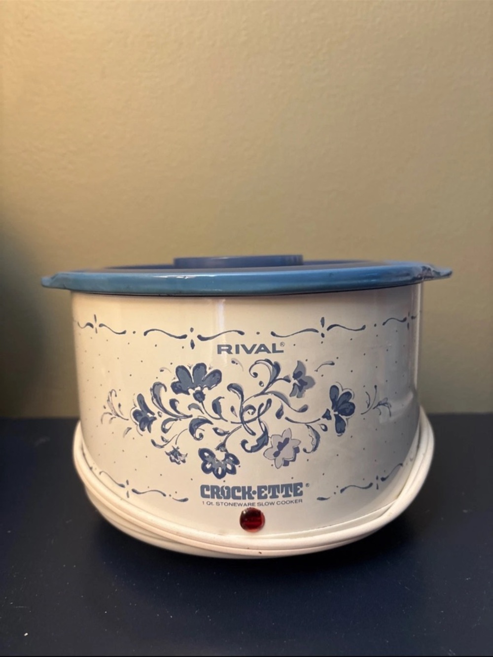 Rival Crock-ette Mini Slow Cooker - Blue Floral